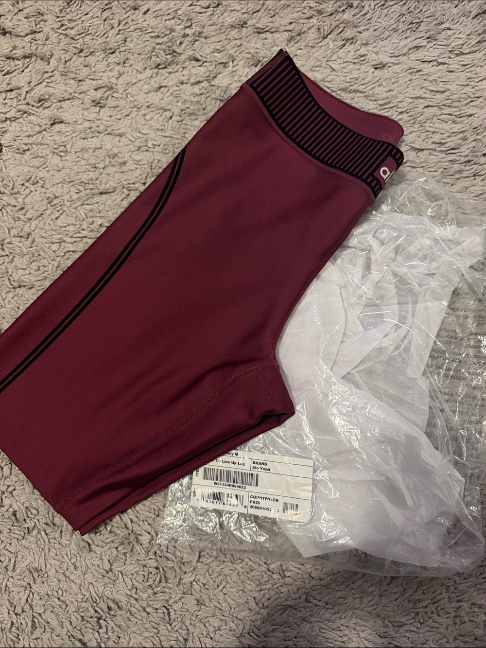 Alo Airlift High-Waist 7/8 Line Up Legging-Burgundy - Picture 4 of 5